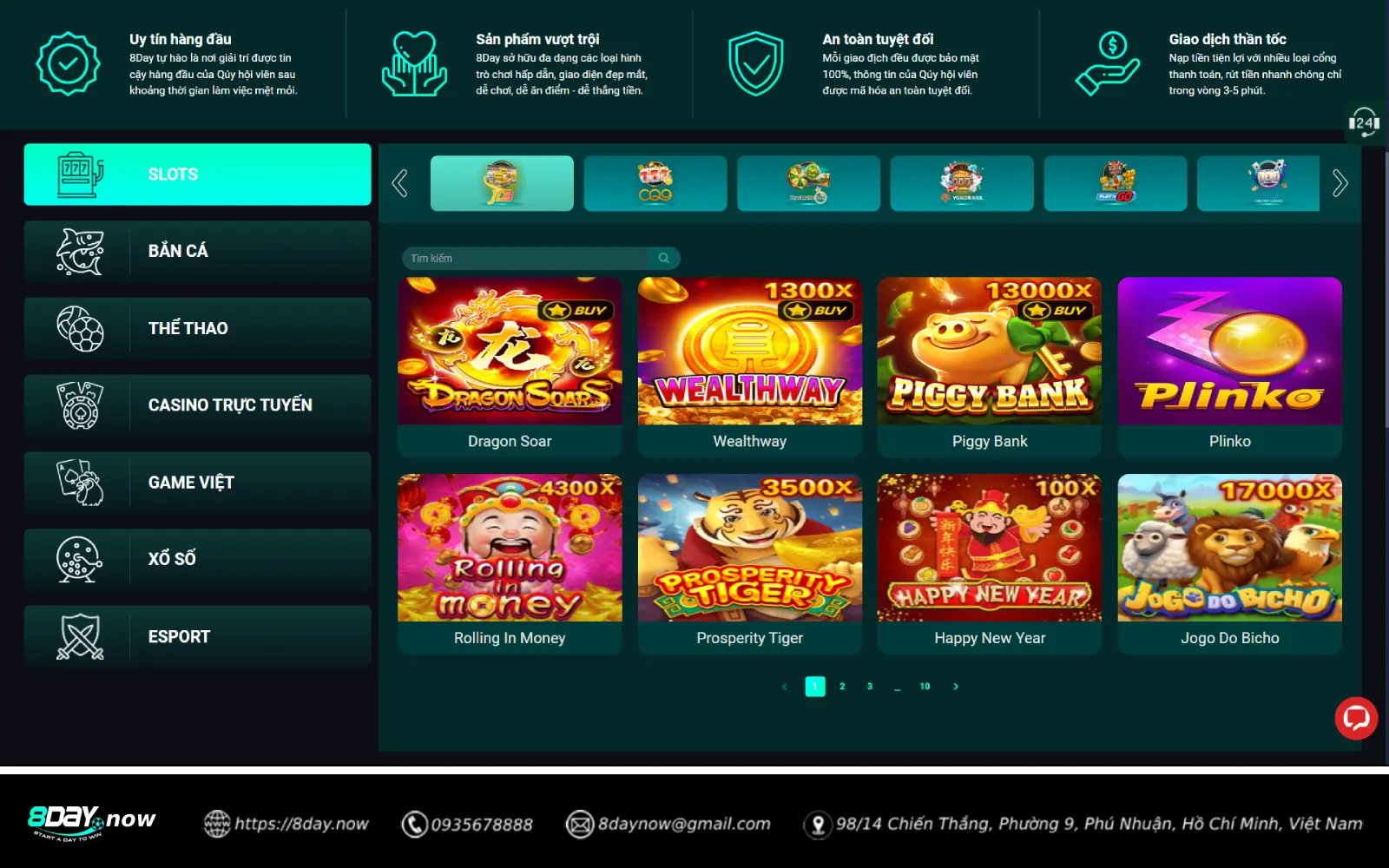 Slots 8DAY 1 Hinh anh sanh game Slots 8DAY